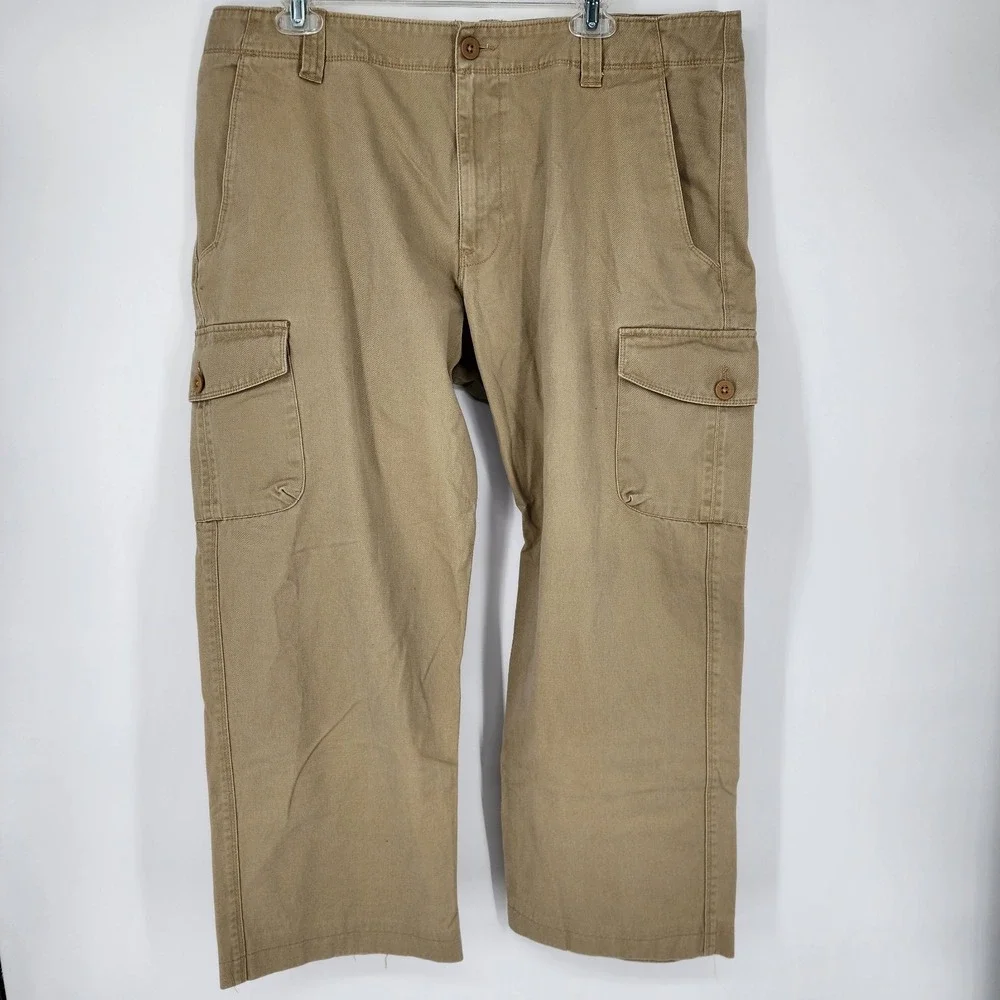 The North Face‎ Canvas Cargo Pants Mens 36x27 Beige 100% Cotton Hiking Outdoors